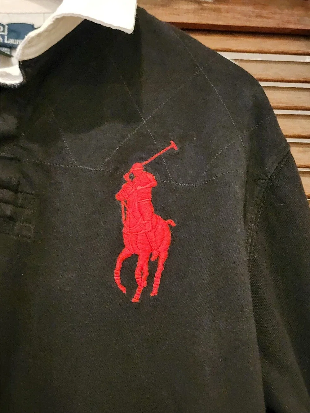 90s Polo Ralph Lauren Shirt Mens Rugby Big Pony Long Sleeve #3 Size L